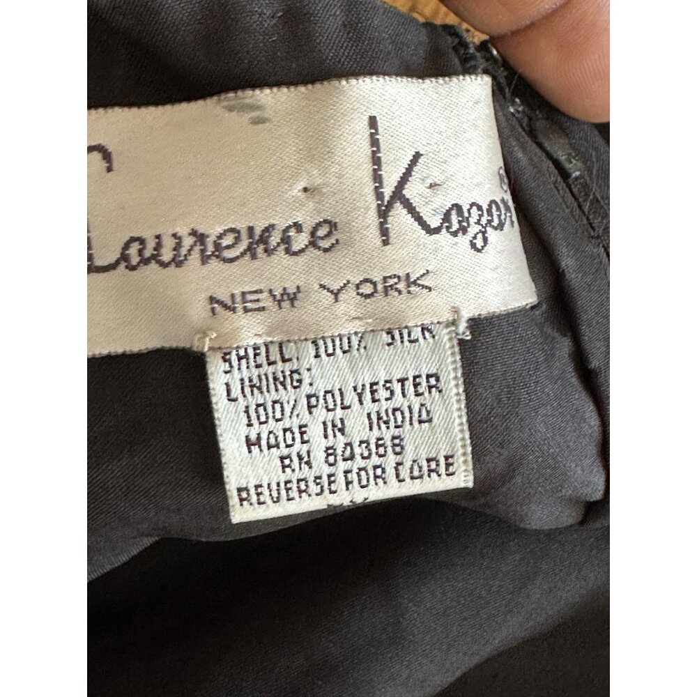 Vintage Laurence Kazar New York Silk Blue Beaded Sequins Sz 5X Party Evening Top - Picture 4 of 12